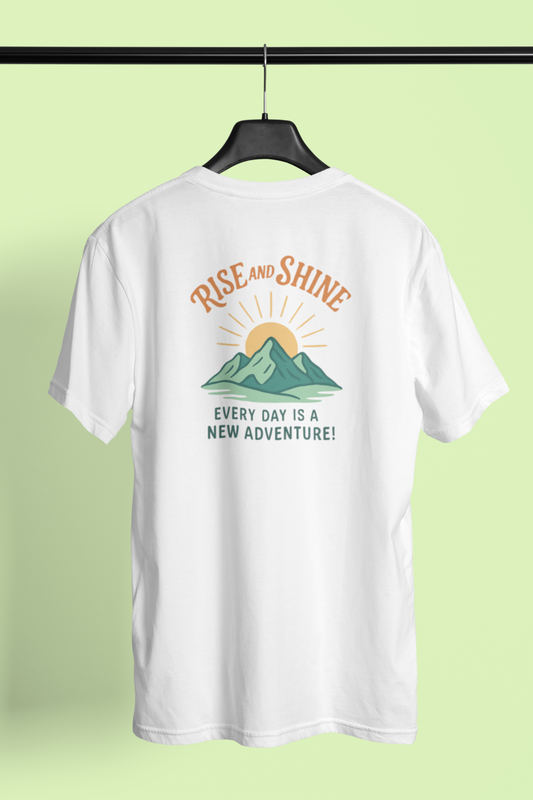 KYRAS: Rise & Shine Graphic Round Neck T-Shirt