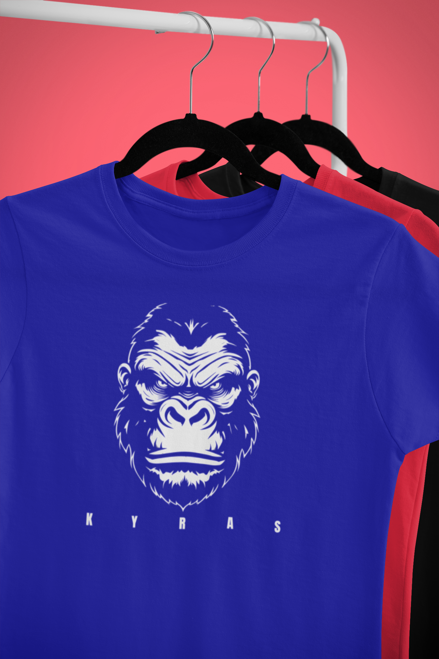 KYRAS: Kyras Urban Gorilla Graphic Round Neck T-Shirt