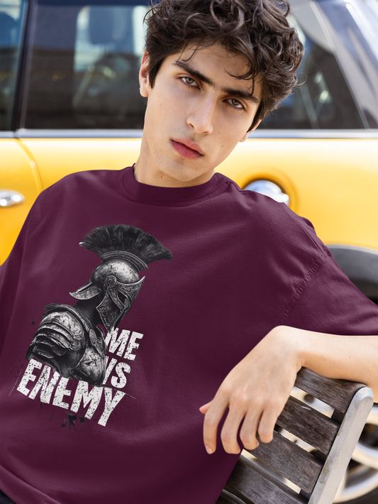 KYRAS : Me vs Enemy Spartan - Oversized Graphic T-Shirt