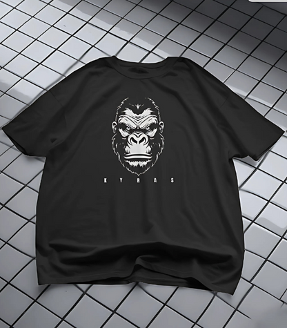 KYRAS: Kyras Urban Gorilla Graphic Round Neck T-Shirt