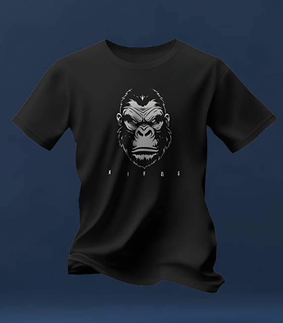KYRAS: Kyras Urban Gorilla Graphic Round Neck T-Shirt
